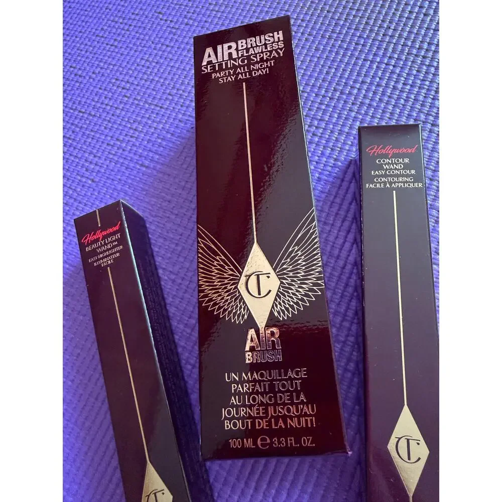 New Charlotte Tilbury Makeup Bundle Hollywood Wand Airbrush Setting Spray Lot